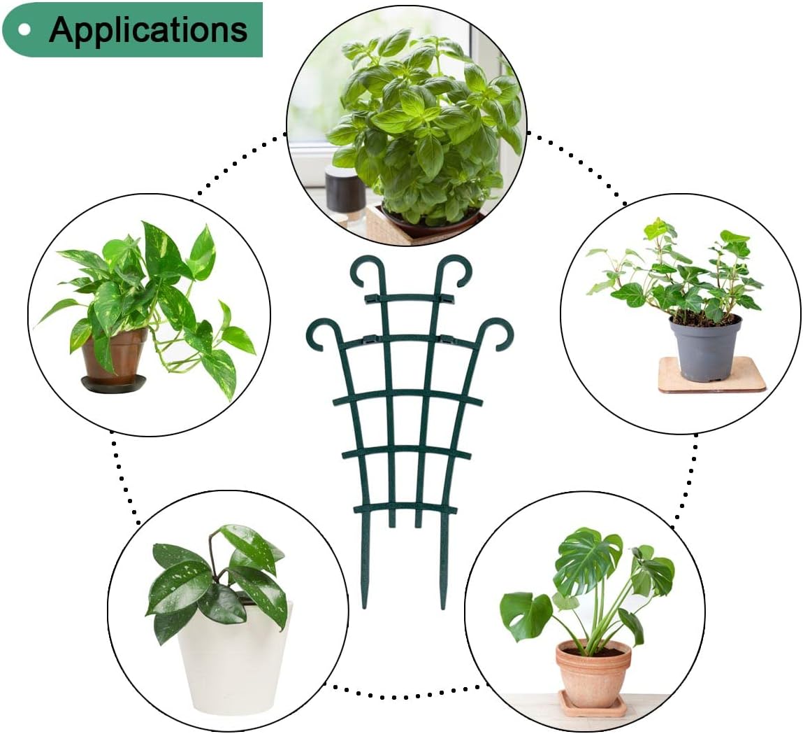 UWIOFF Trellis for Potted Plants, 4Pcs Stackable Small Indoor Plant Trellis