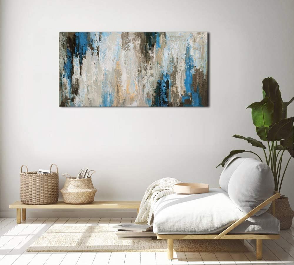 arteWOODS Ocean Wave Canvas Wall Art Beach Sunset Pictures Coastal Nature Artwork Blue Sea Painting Prints for Living Room Bedroom Home Office Decoration 20" x 40"