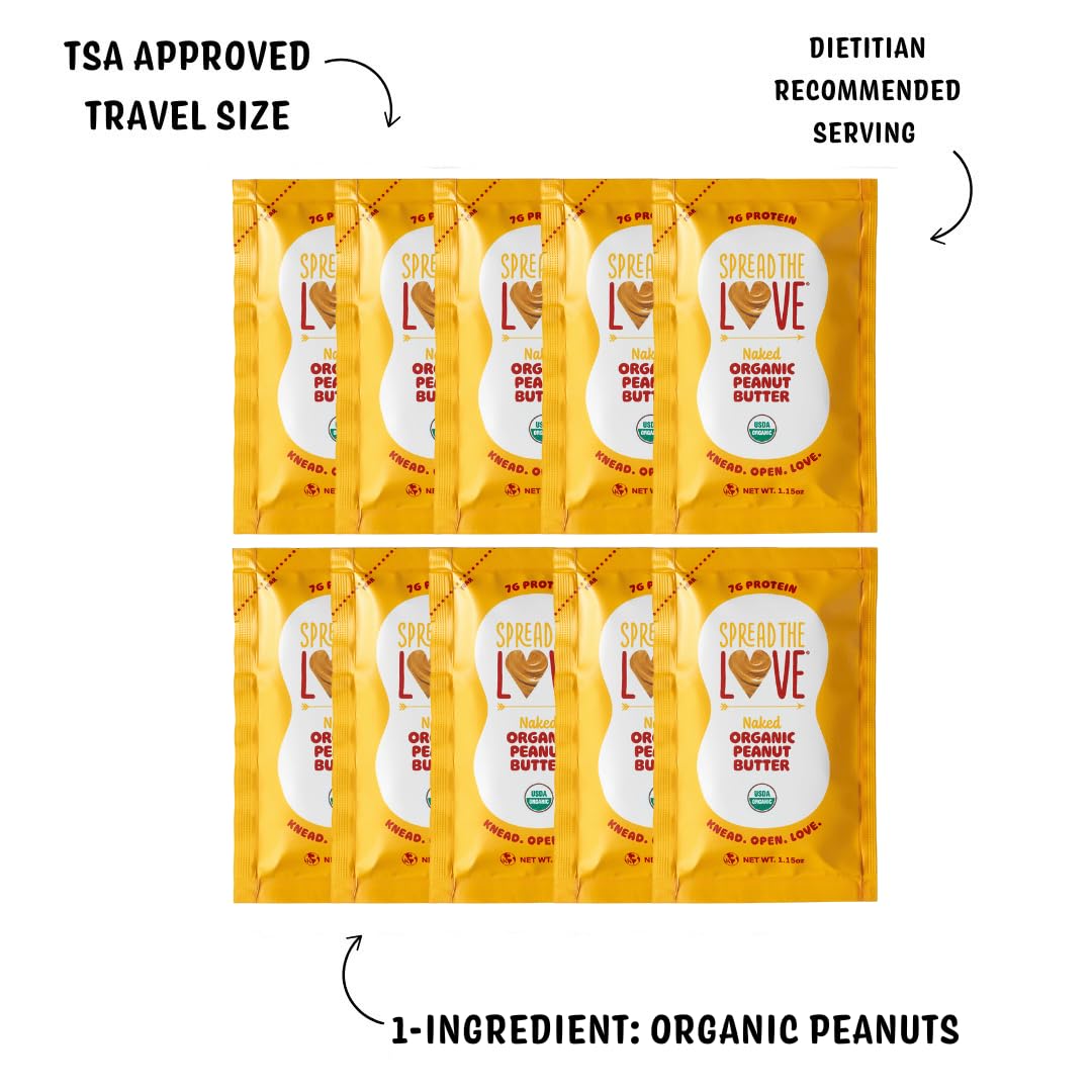 Spread The Love NAKED Organic Peanut Butter, 16 oz Jar, 1 Pack