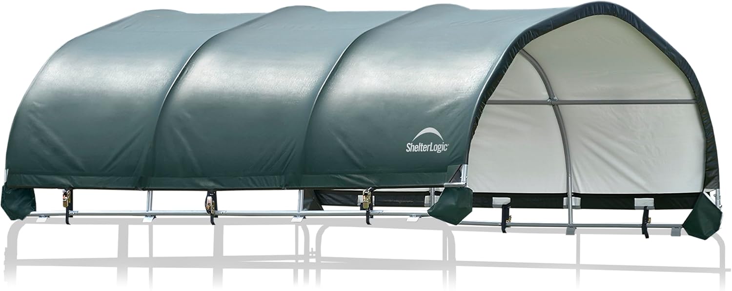ShelterLogic Corral Shelter and Livestock Shade Waterproof and UV Treated Universal Cover for Horses, Goats