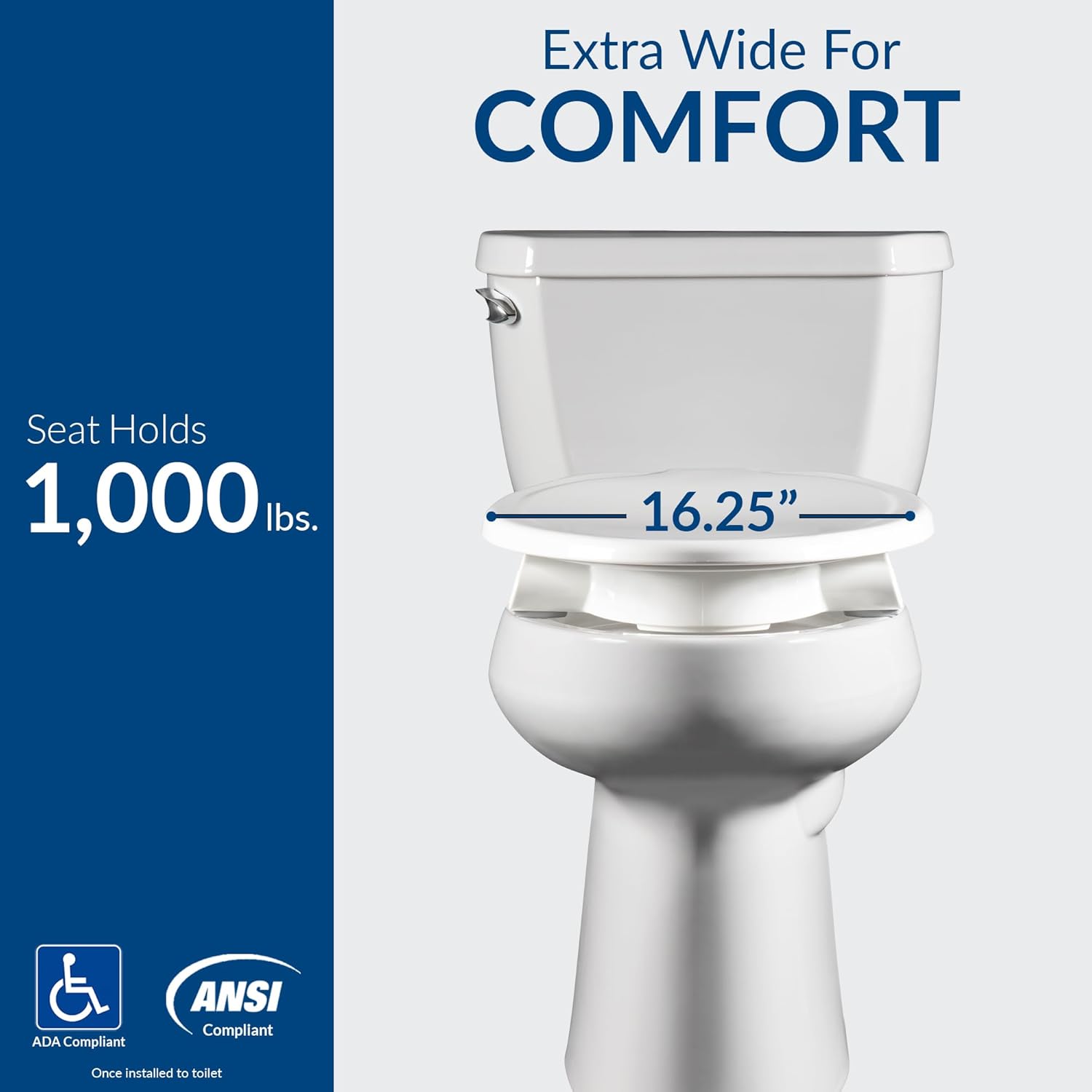 Bemis Assurance 3" Raised Toilet Seat for Seniors, Therapist Preferred for Safety, Secure Hinges, Clean Shield Guard, Elongated, White