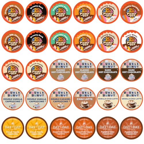 Perfect Samplers Hot Chocolate Single Serve Cups For Keurig K cup Brewers, Variety Pack Sampler, Cocoa, 30 Count