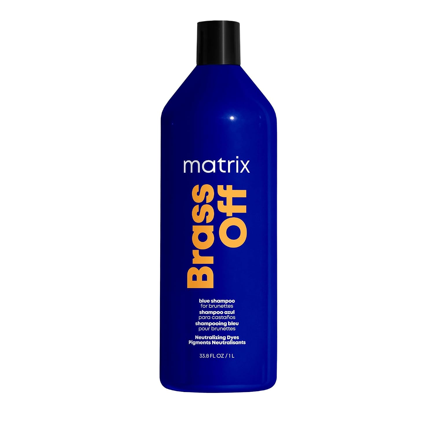 Matrix Brass Off Toning Blue Shampoo - Refreshes and Neutralizes Brassy Tones, For Color Treated Hair, Lightened Brunettes or Dark Blondes