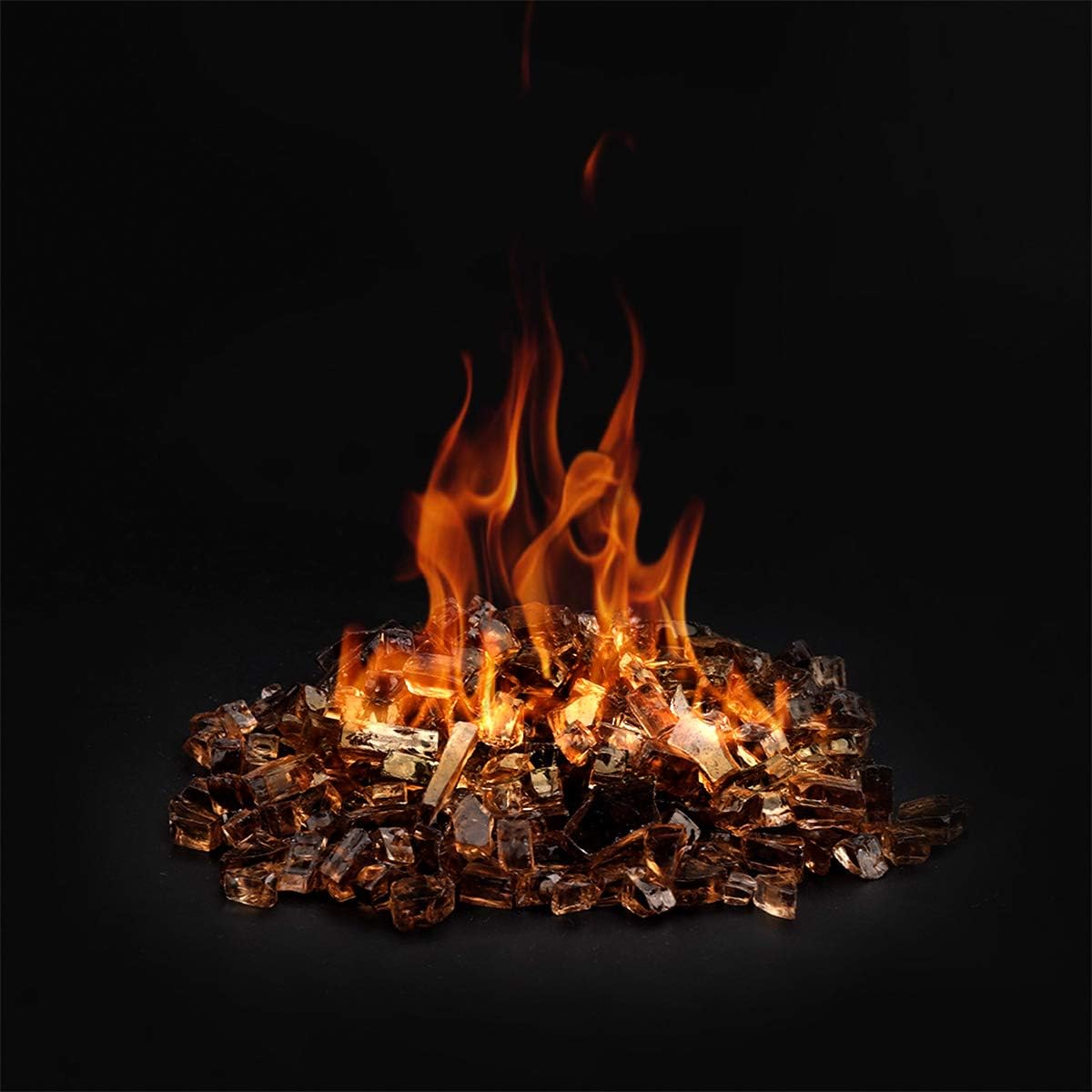 Onlyfire 10 lbs Fire Glass Rocks for Gas Propane Fire Pit and Fireplace