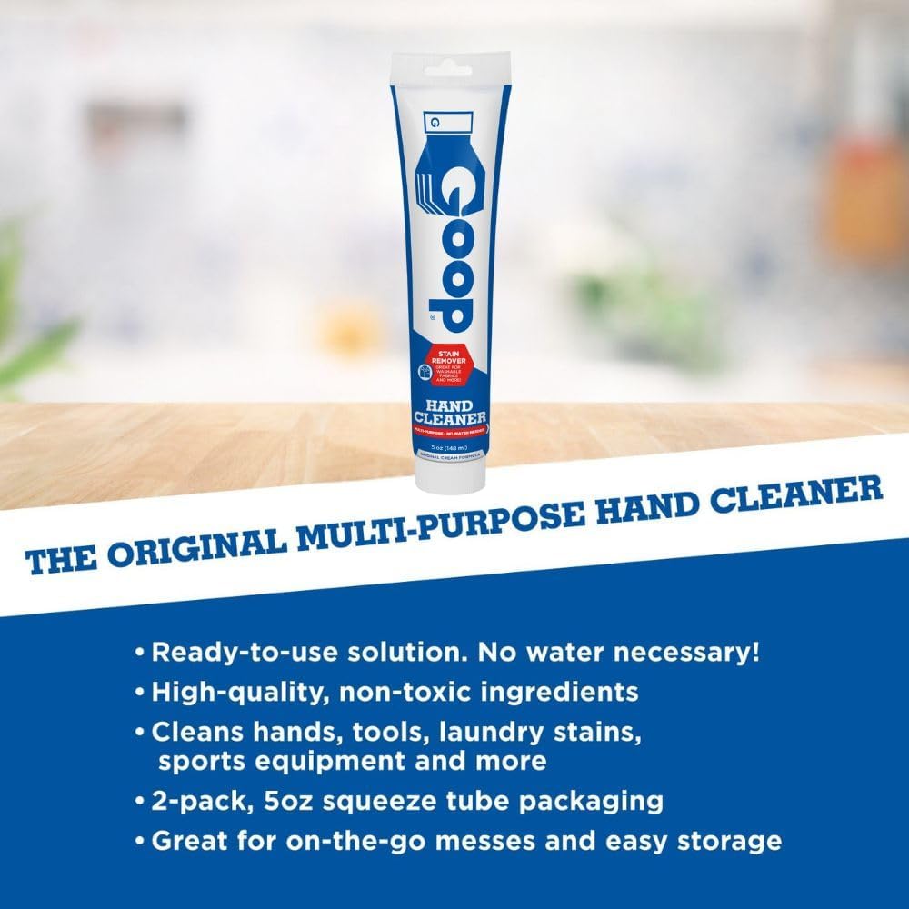 GOOP Multi-Purpose Hand Cleaner- Waterless Hand Degreaser, Laundry Stain Remover - NonToxic and Biodegradable Cleaner Remove Dirt, Oil, Paint, Ink, and Clothes Stains Original, 14oz Pack of 1
