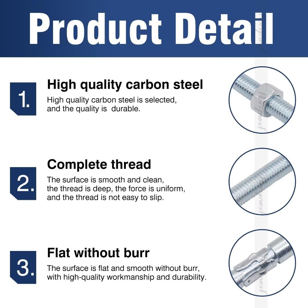 3/8 Concrete Anchors, Concrete Wall Anchors, Metal Wedge Bolts