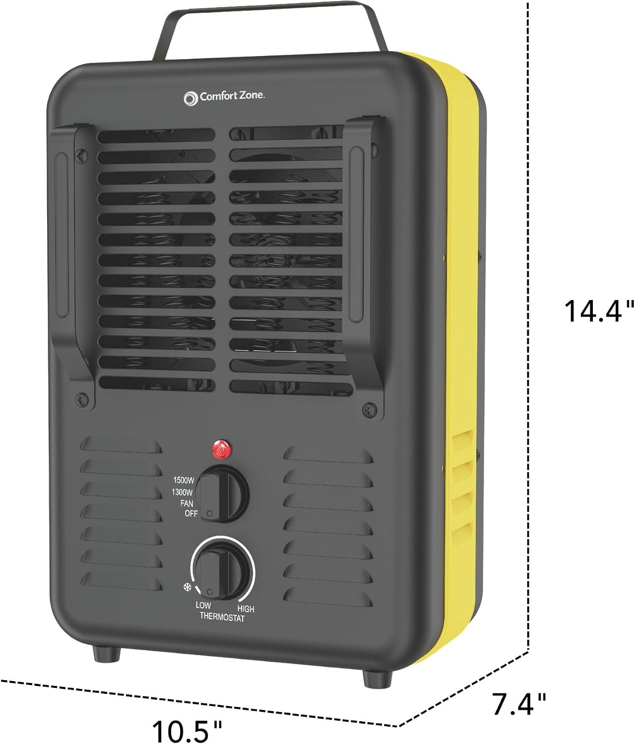 Comfort Zone Electric Portable Milkhouse Style Utility Space Heater with Adjustable Thermostat, Overheat Protection, and Safety Tip-Over Switch, Ideal for Garage or Greenhouse, 1,500W, CZ798