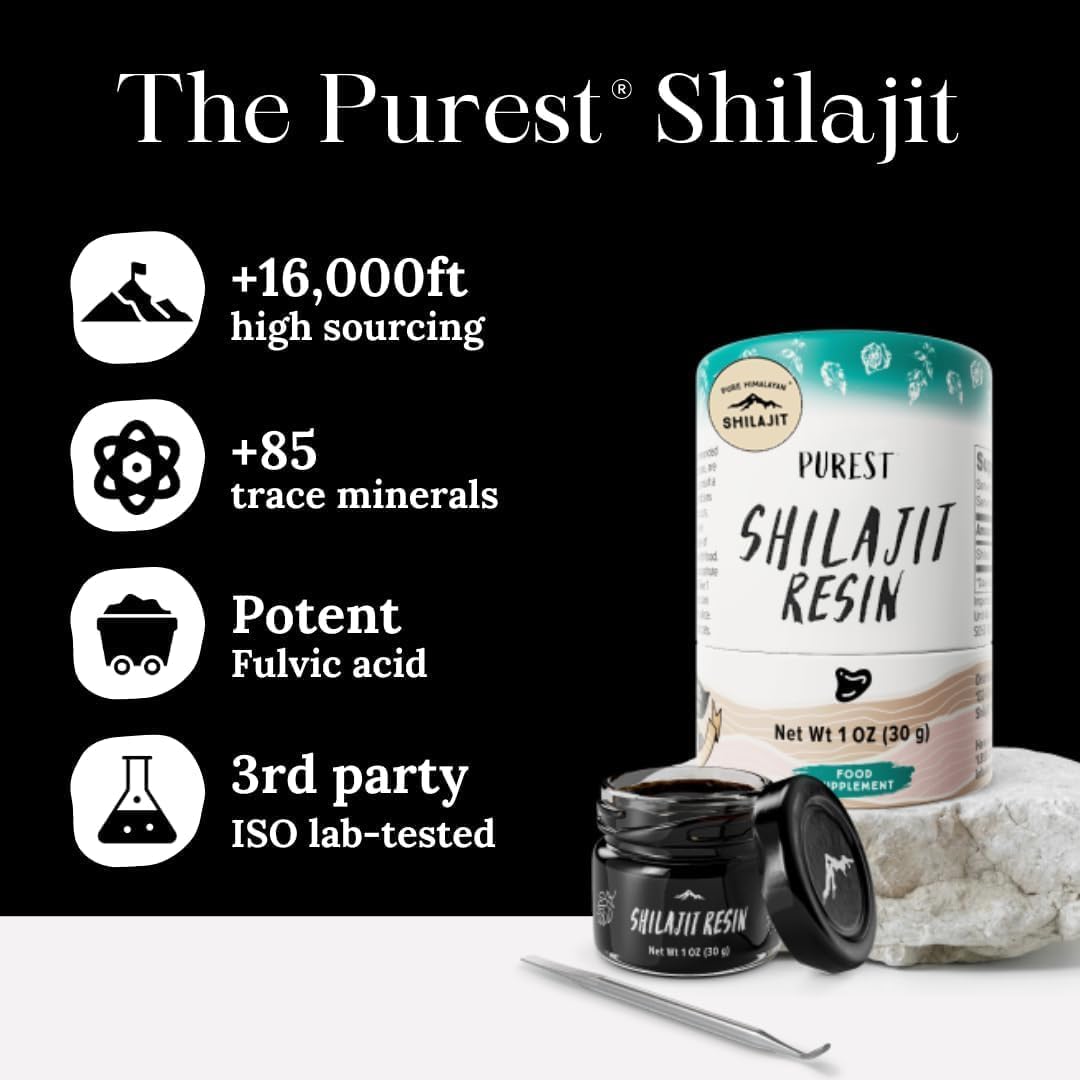 Pure Himalayan Shilajit | 100% Pure Natural Shilajit Grade A Max Potency 85+ Trace Minerals & Fulvic Acid | 3rd Party US Lab Tested | Altai Tablets