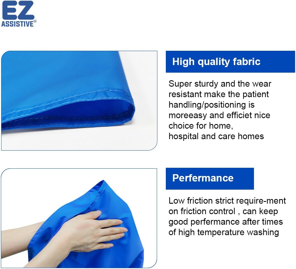 EZ Assistive 56"*78" Flat Slide Sheet Reusable and Washable Patient Transfer Sheet for Patient in-Bed Transferring and Repositioning Easy Apply and