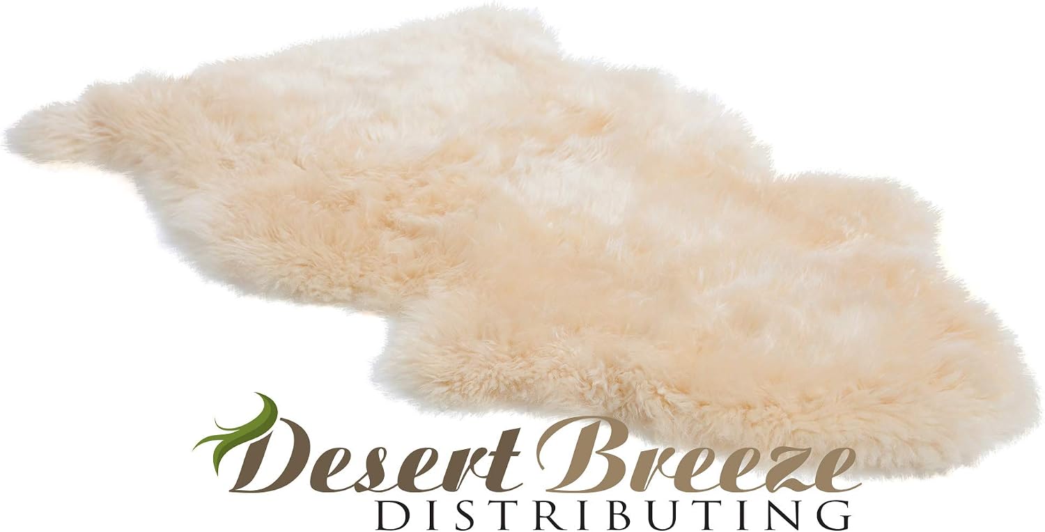 New Zealand Lambskin Baby Rug, Unshorn Sheepskin, Large 2x3 ft