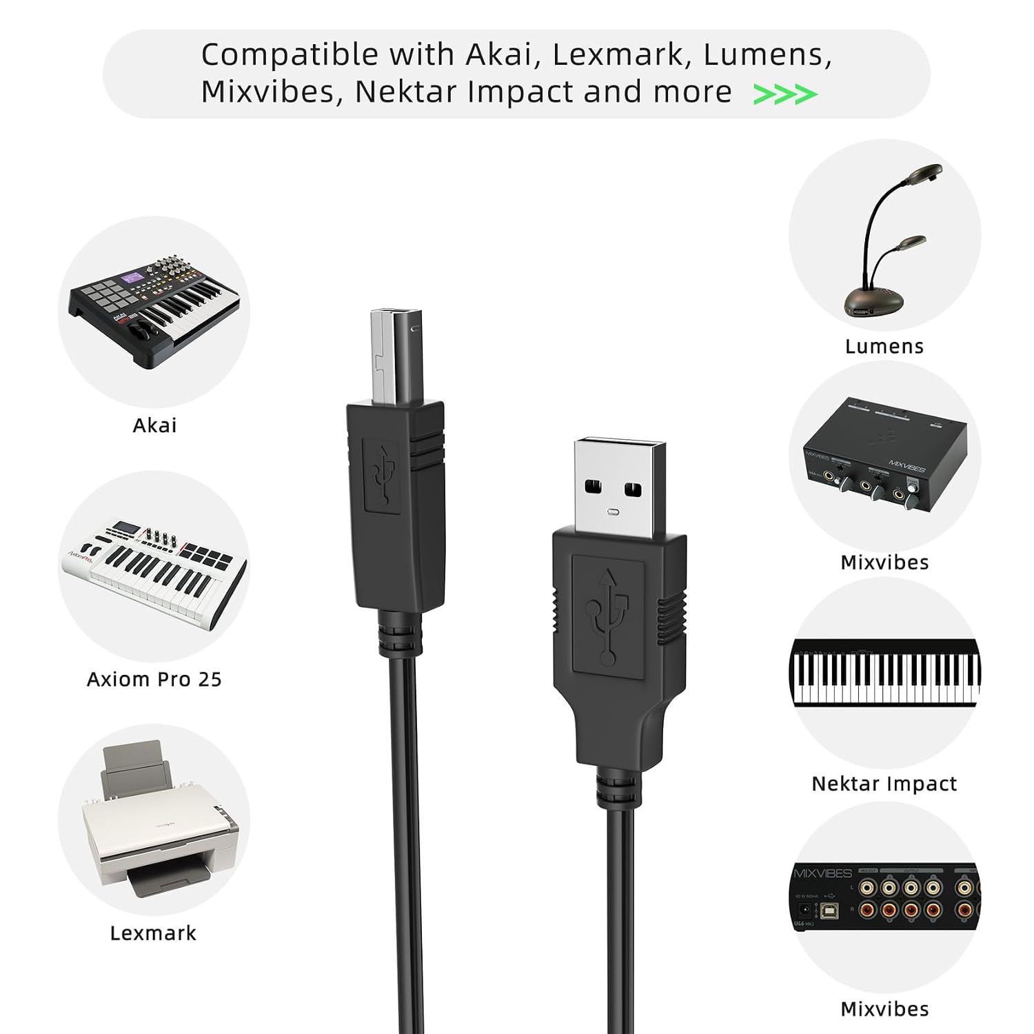 6ft USB Cable PC Laptop Cord for Pioneer TSP-16 Toraiz SP-16 Professional Studio Grade Sampler