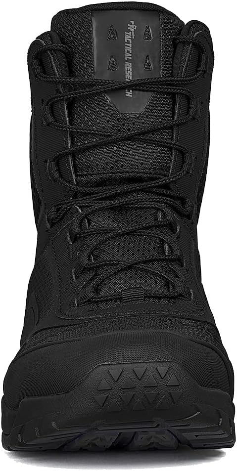 Tactical Research TR1040-T 7 Inch Ultralight Black Tactical Boots for Men - Non-Polishable Leather and Nylon with Slip-Resistant TR HiTRAC Outsole