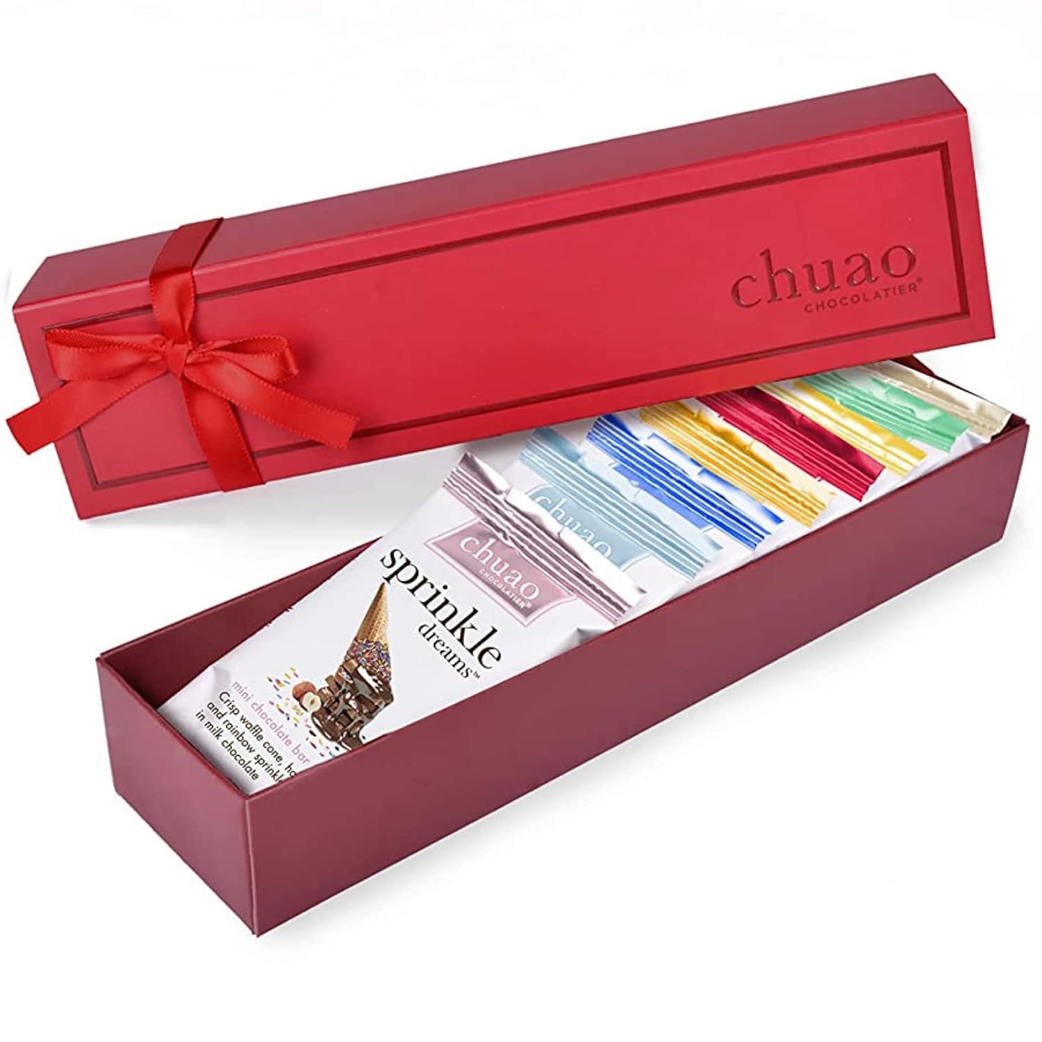 Chuao Chocolatier Taste the Joy Mini Gourmet Chocolate Bar Gift Box | Milk and Dark Chocolate Variety Sampler |16 Mini Bars (0.39 oz each)