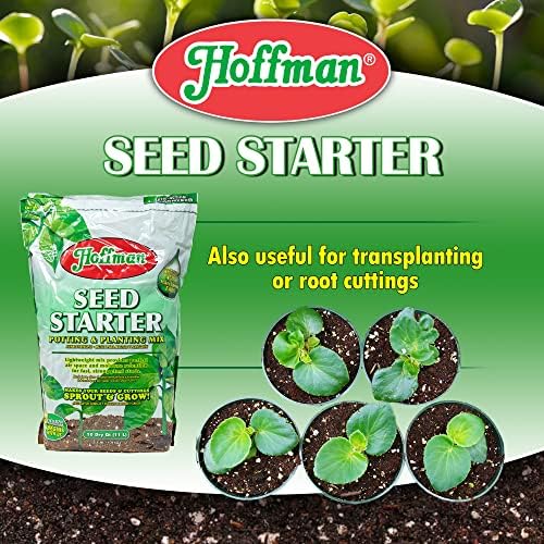 Hoffman Seed Starter Potting & Planting Mix with Wetting Agent for Moisture Retention, 10qt Bag