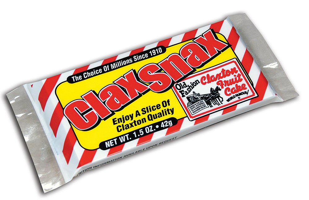 ClaxSnax Fruit Cake – 20 Slices Individually Wrapped By-The-Slice | Old-Fashioned Claxton Recipe | Holiday Fruitcake Since 1910 | Convenient Snack
