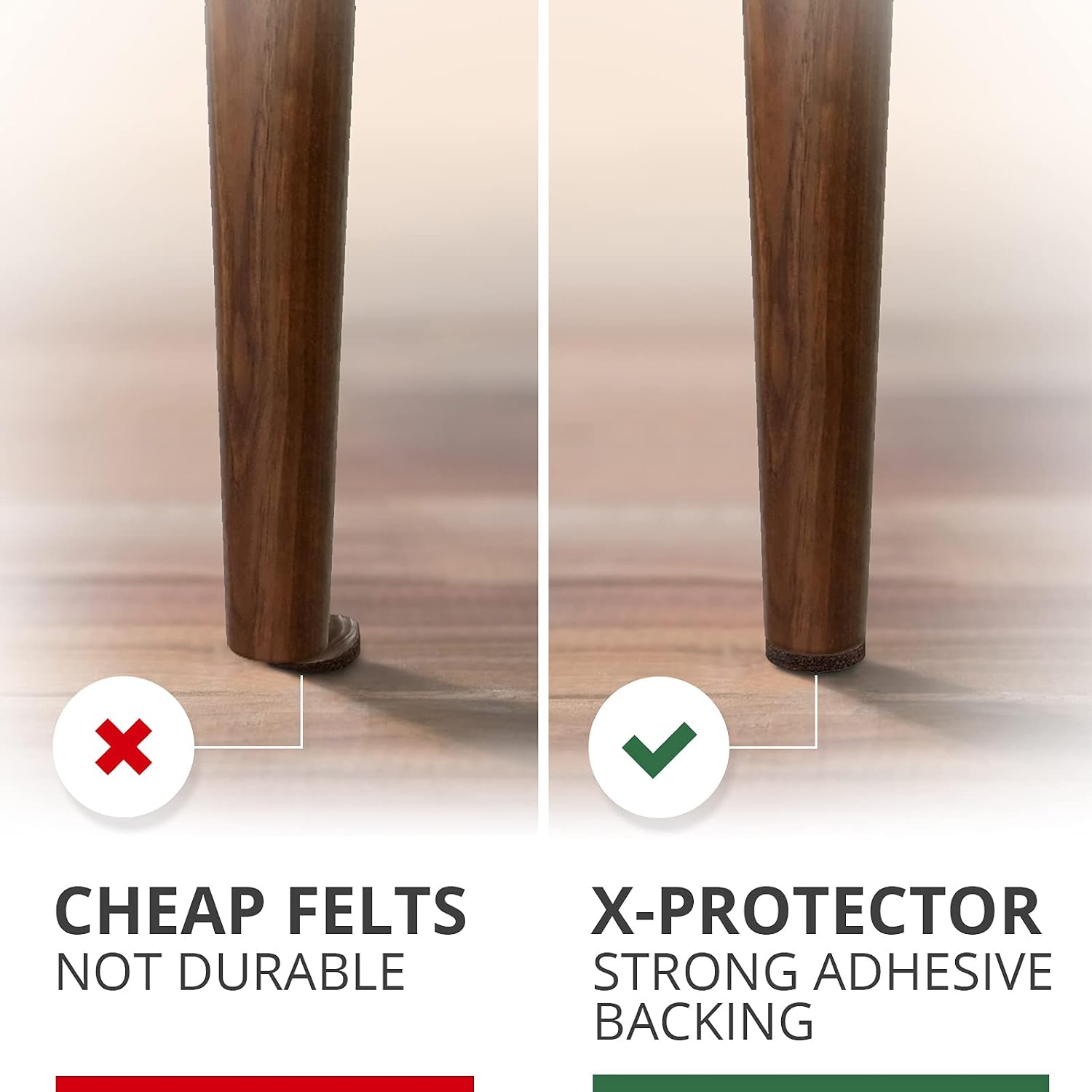 Felt Furniture Pads X-PROTECTOR 133 PCS Premium Furniture Pads - Felt Pads | Furniture Feet Wood Floor Protectors - Protect Your Hardwood & Laminate Flooring! Brown and Beige