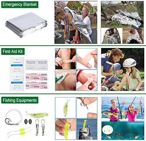 Angieast Survival Kit 35 in 1, First Aid Kit, Survival Gear, Survival Tool Gifts for Men Boyfriend Him Husband Fathers Day Camping, Hiking, Hunting