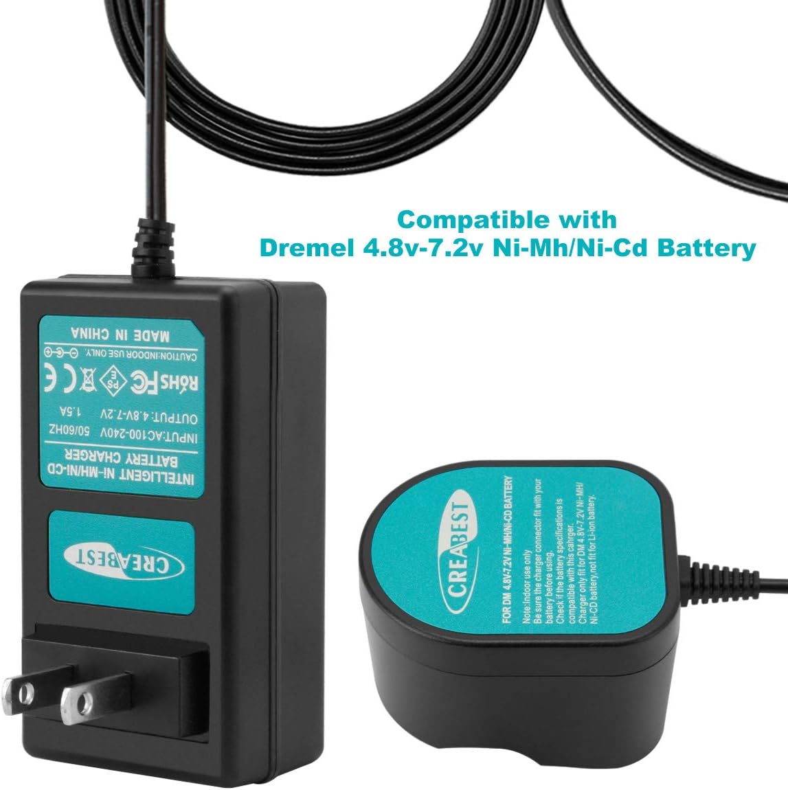 CREABEST 2Packs 3500mAh Ni-MH 4.8V Battery Compatible with Dremel 755-01
