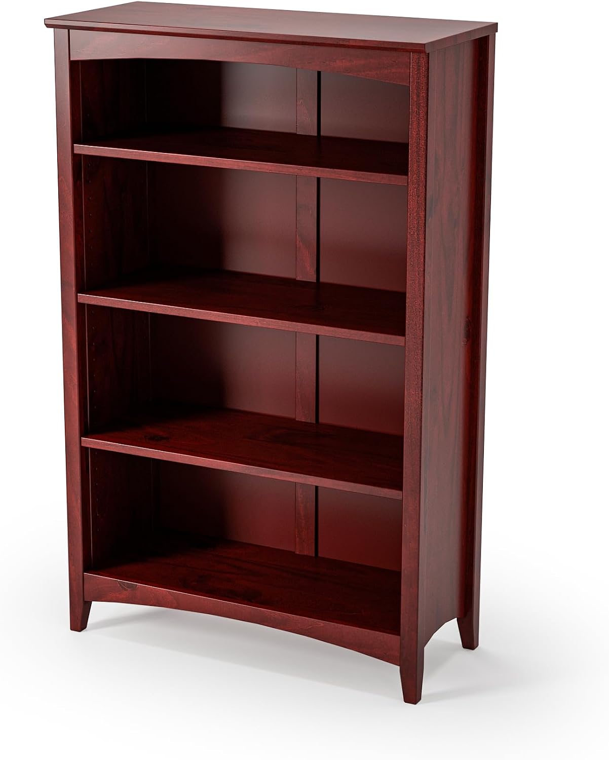 Shaker Style 3 Shelf Bookcase / Solid Wood / 36" High / Adjustable Shelving / Closed Back / Display Bookshelf for Living Room, Bedroom, Home and Office, White