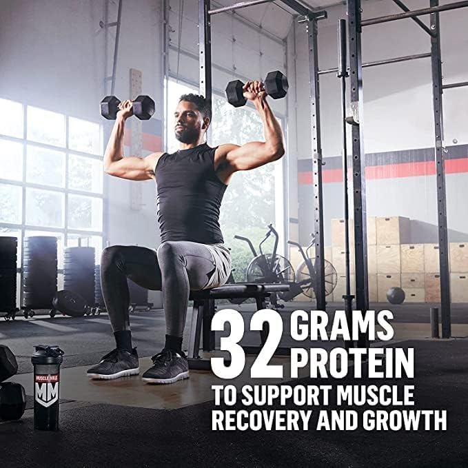 Muscle Milk Genuine Protein Powder, Chocolate, 1.93 Pounds, 13 Servings, 32g Protein, 2g Sugar, Calcium, Vitamins A, C & D, NSF Certified for Sport