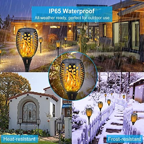 Aityvert Flickering Flame Solar Torch Lights Outdoor, 43" Tall, 2 Pack | Realistic 96-LED Flame Effect,Higher & Larger,IP65 Waterproof, Landscape Decoration Auto On/Off for Patio, Garden,Pathway