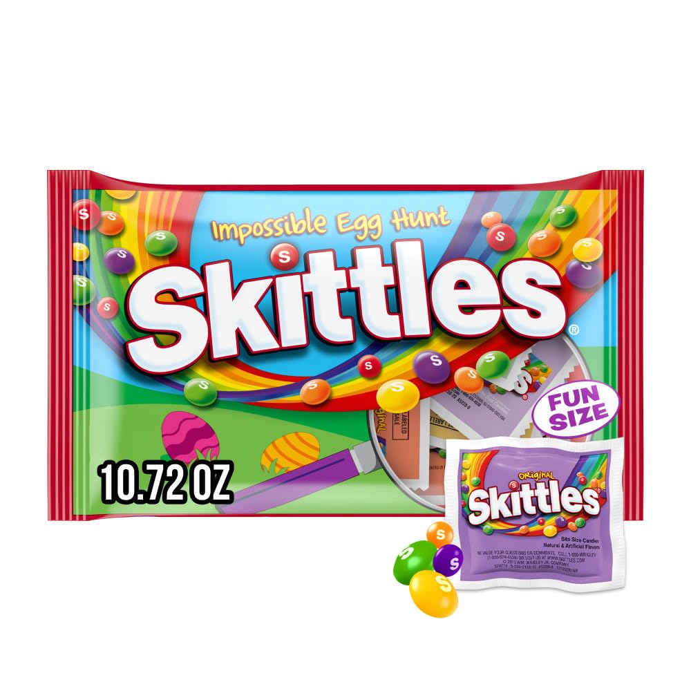 Skittles Fun Size Impossible Egg Hunt Chewy Easter Candy oz Bag, Original, 10.72 Ounce