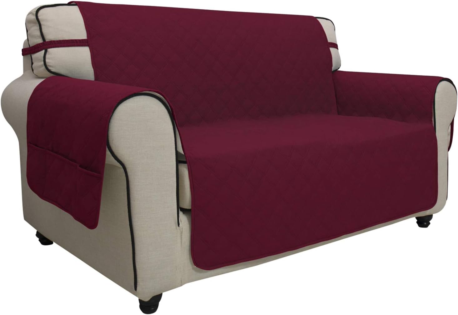 Easy-Going Waterproof Non-Slip Couch Cover, Small Recliner, Chocolate