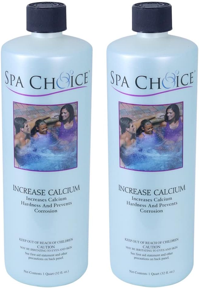 SpaChoice 1-Quart Premium Liquid Calcium Hardness Increaser Hot Tub | Rapidly Increases Calcium Hardness, Concentrated Calcium Chloride, 1 oz per 500 gallons raises hardness 10 ppm, Made in USA
