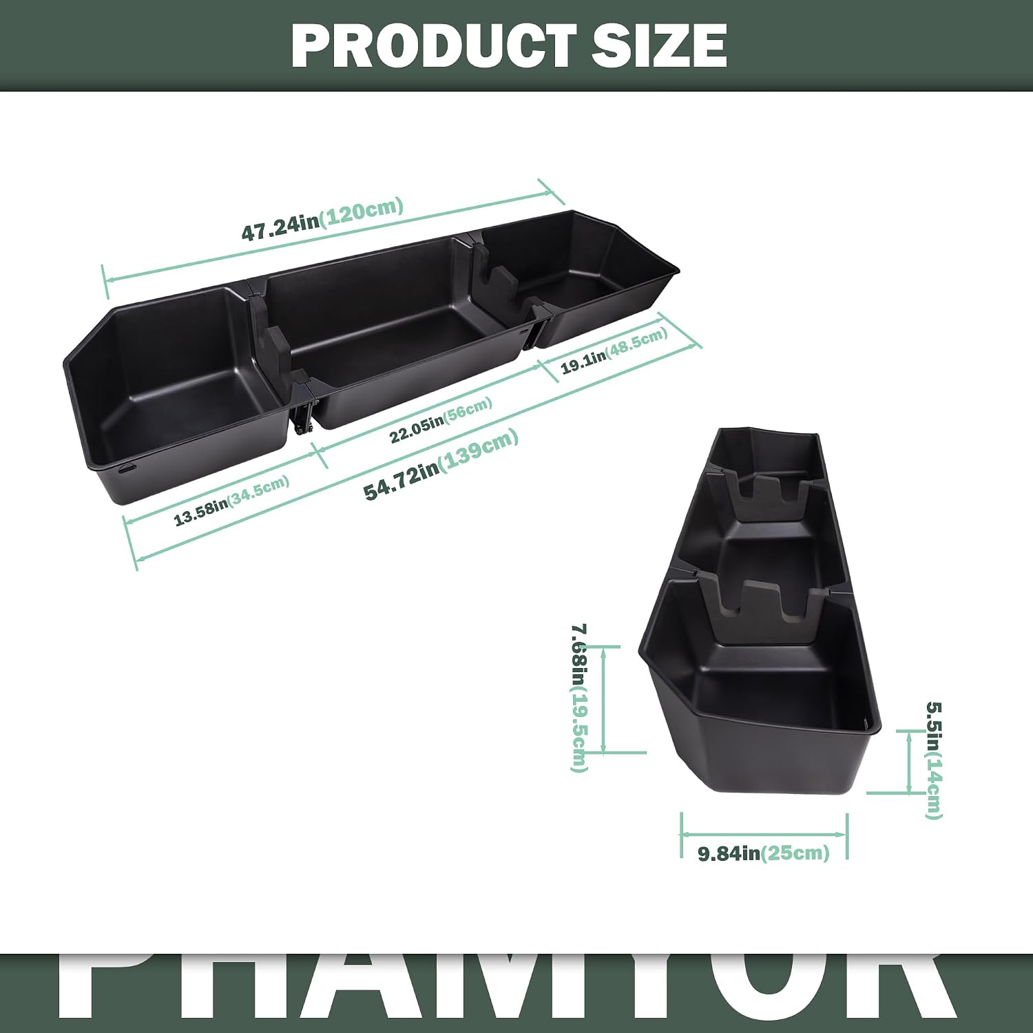 Upgraded Rear Under Seat Storage Box Compatible with 2015-2024 Ford F150 SuperCrew Cab & Crew Cab