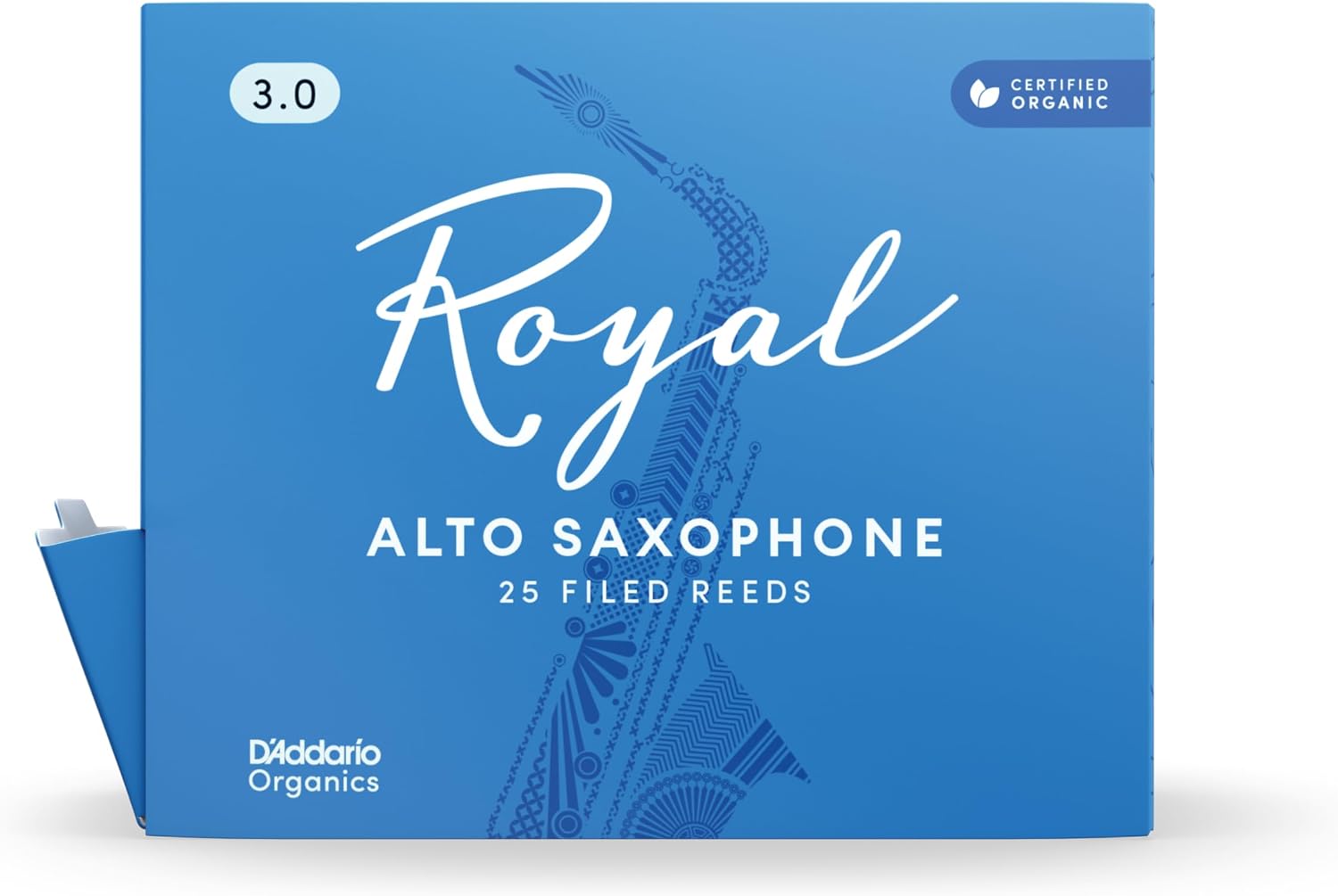 D'Addario Organics Royal Alto Saxophone Reeds Strength 1.5, 3-Pack