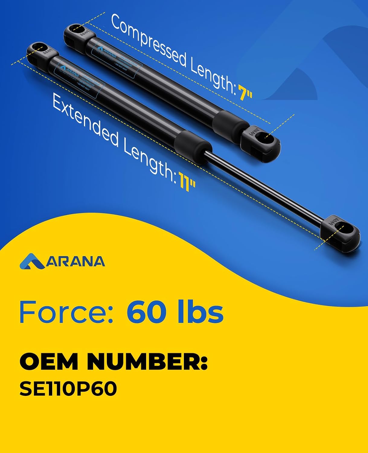 ARANA C16-11028 12 inch 40lb Gas Struts for Weatherguard Tool Box, 2PCS