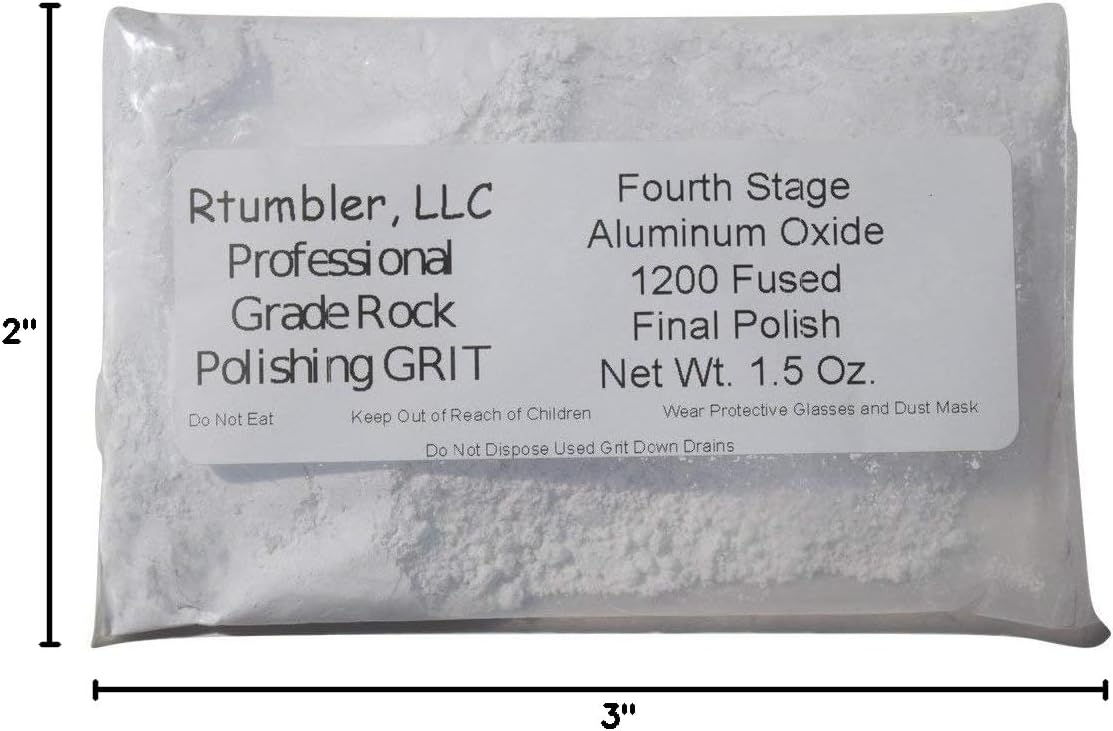 Rock Tumbler Grit for 3 Pound Tumbler by RTumbler Professional Grade Rock Polishing Grit
