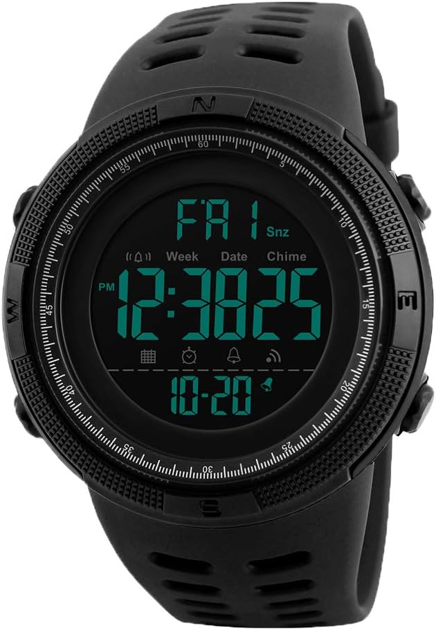 L LAVAREDO Mens Digital Watch Sports Military Watches Waterproof Outdoor Chronograph Wrist Watches for Men with LED Back Ligh/Alarm/Date