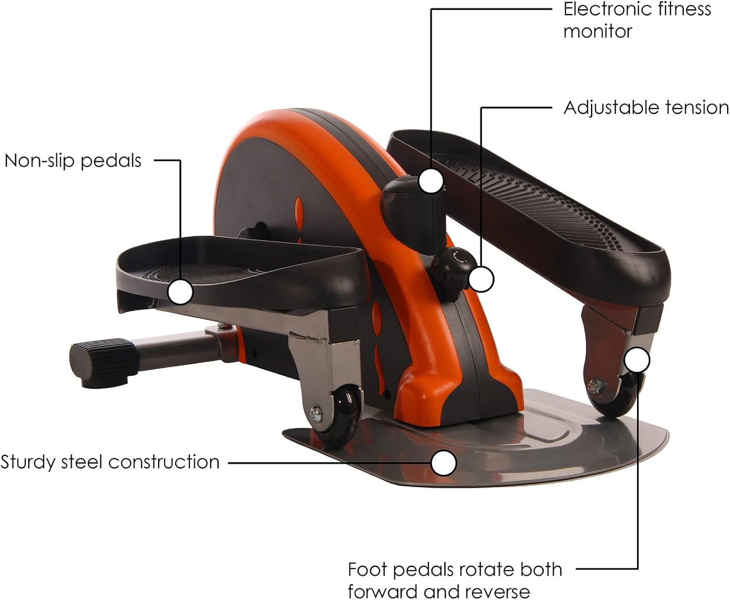 Stamina Inmotion Compact Strider Foot Exercise Machine - Under Desk Elliptical - Standing or Seated Elliptical Fitness Equipment