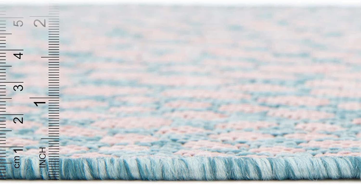 Unique Loom Outdoor Collection Area Rug - Cape Town (9' x 12' Rectangle, Blue/Ivory)