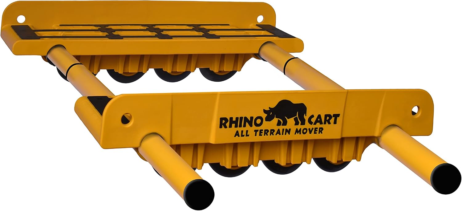 Rhino Cart All Terrain Mover Heavy Duty Appliance Dolly for Building Material Handling & Moving Heavy Furniture with Ease - Expands up to 46” with