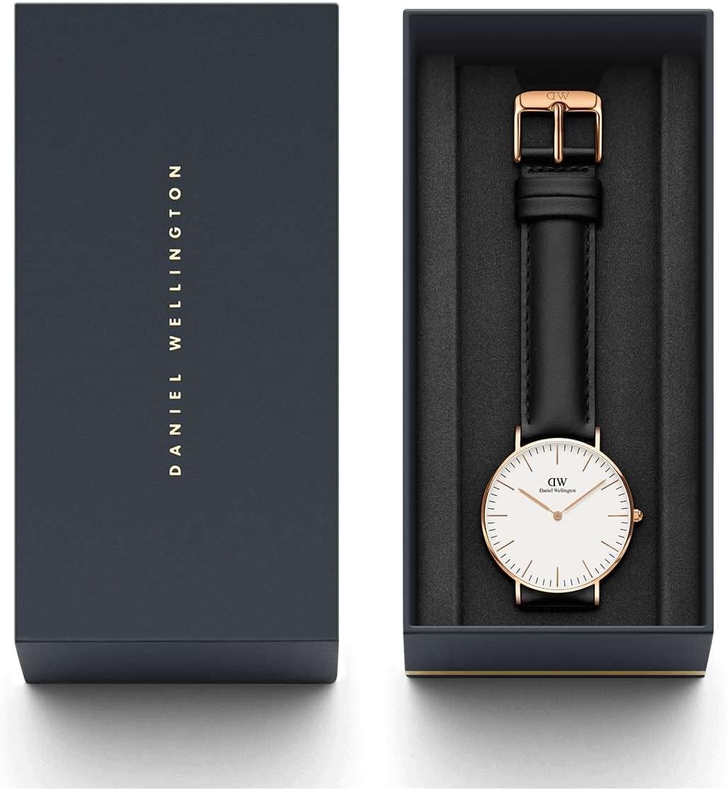 Daniel Wellington Classic Men’s Watch - 36mm - 40mm Case, Japanese Quartz Movement, Leather Strap, Water Resistant, Analog Watch for Men - Sheffield