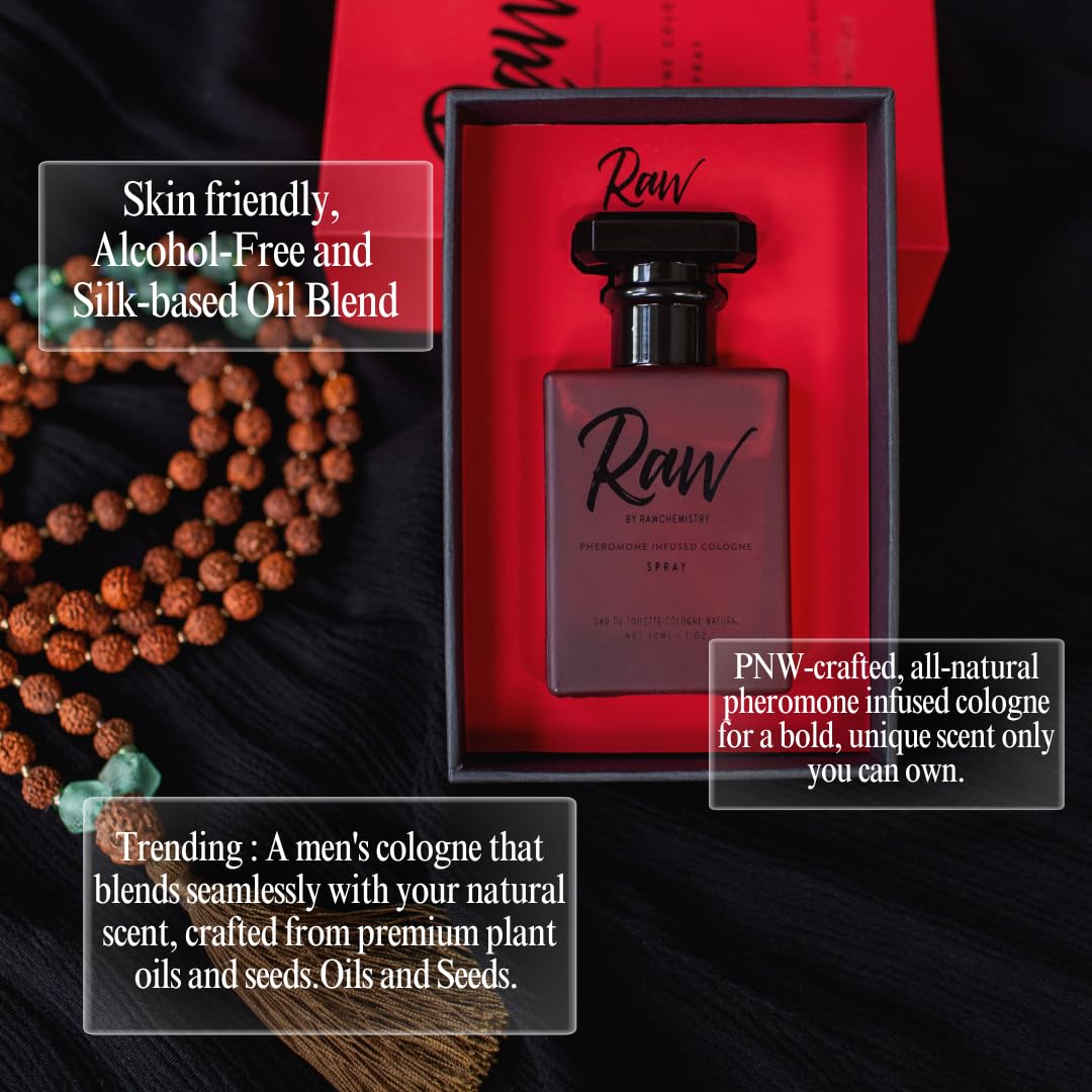 RawChemistry Raw Pheromone Infused Men’s Cologne, 1 oz Spray – Long-Lasting