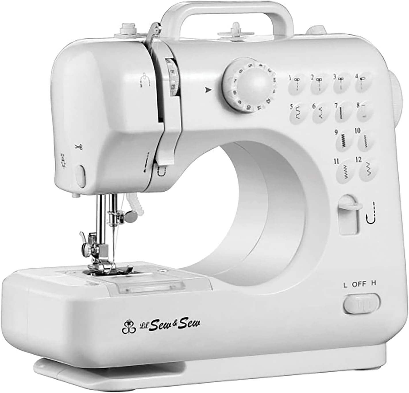 MICHLEY LSS-505+ Desktop 12-Stitch Sewing Machine, White