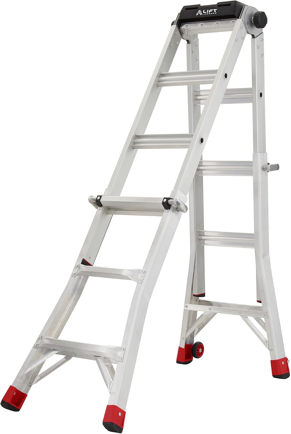 Lift Ladders 18-Ft Multi-Position Aluminum Ladder, 5-in-1, 300 lb. Capacity