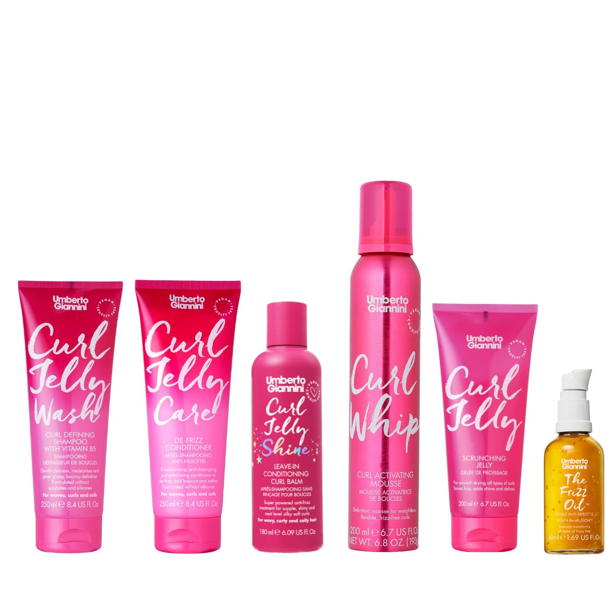 Umberto Giannini Curl Jelly Scrunching Jelly 6.7 fl Oz - Frizz Solution Defining Hair Gel for 2a-4c Curly, Wavy, Coily Hair - Vegan & Cruelty-Free