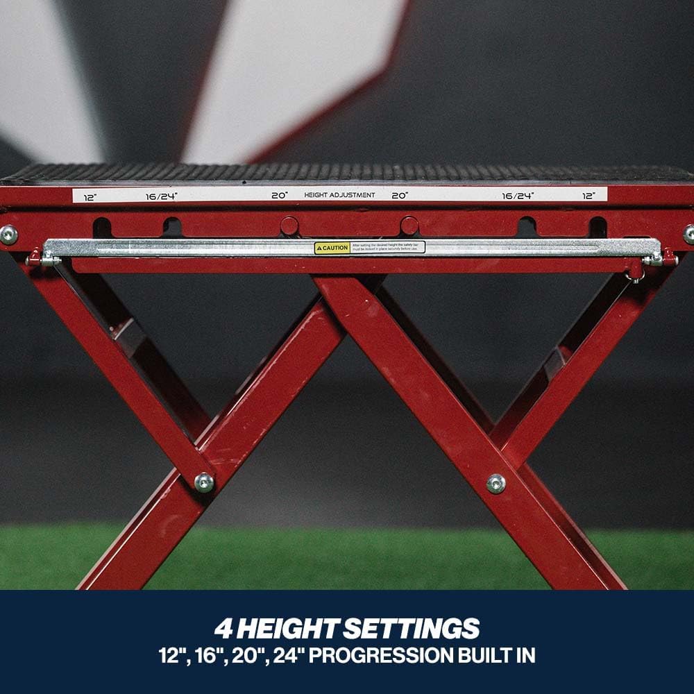 Titan Fitness Adjustable Steel Plyometric Box, 12", 16", 20" & 24" Height Settings, Heavy-Duty Plyo Jump Box for Box Jumps, Step-Ups, Agility