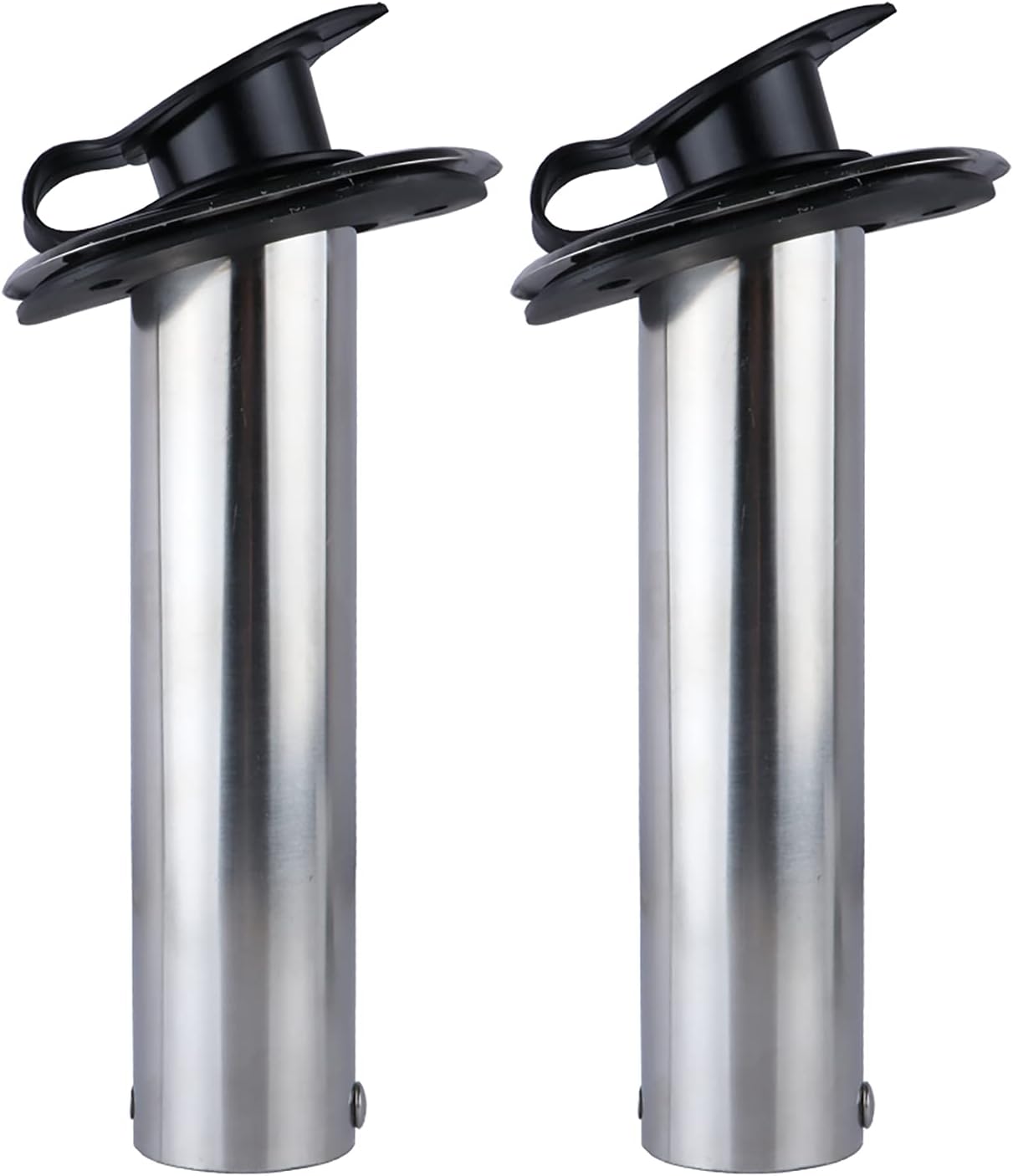 Hoffen 2Pcs Boat Stainless Steel Fishing Rod Holder Flush Mount 15/30/90 Degree with PVC Cap,Inner Tube and Gasket