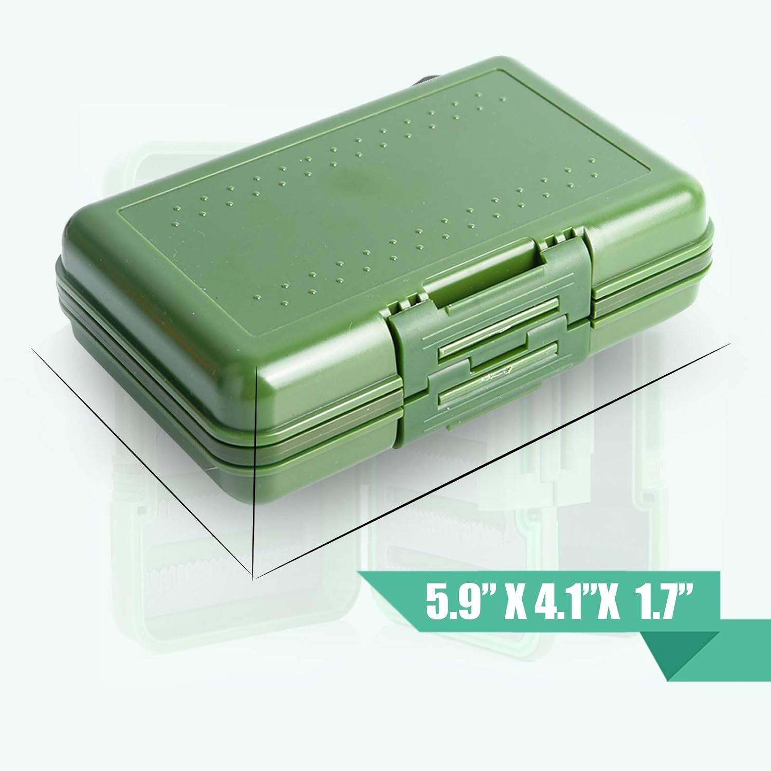 Maxcatch Fly Boxes For Fly Fishing Double Side Waterproof Fishing Tackle Box (Olive (4 Split Foam Inserts), 5.9inch x4.1inch x1.7inch)