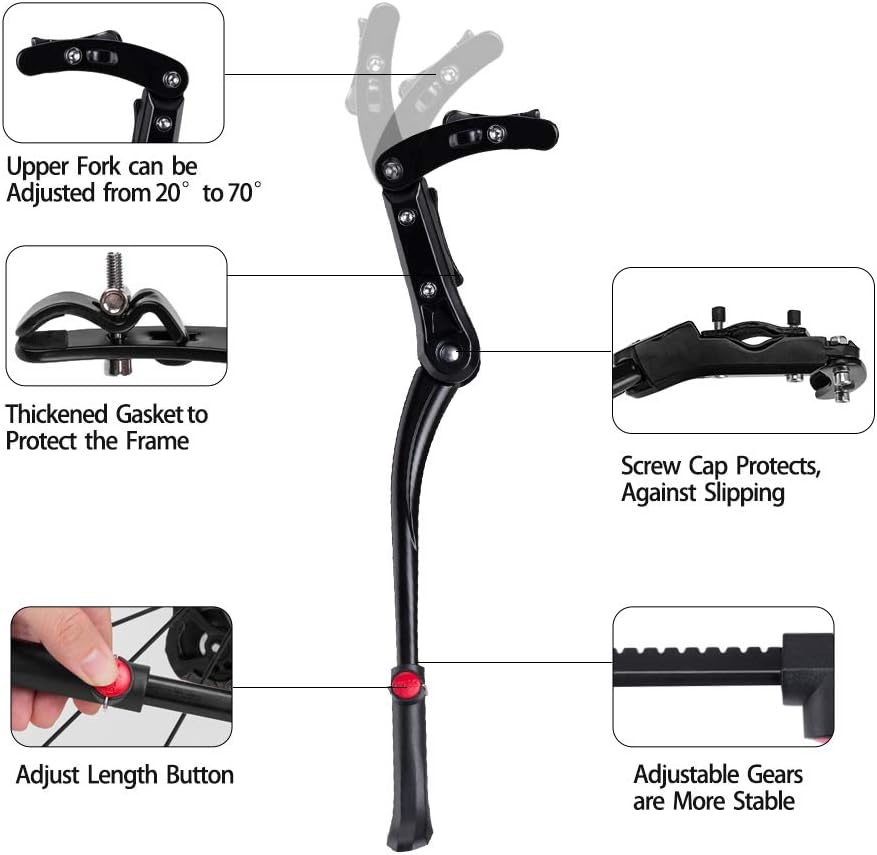 ROCKBROS Bike Kickstand for 24"-28" Mountain Bike Adjustable Kickstands