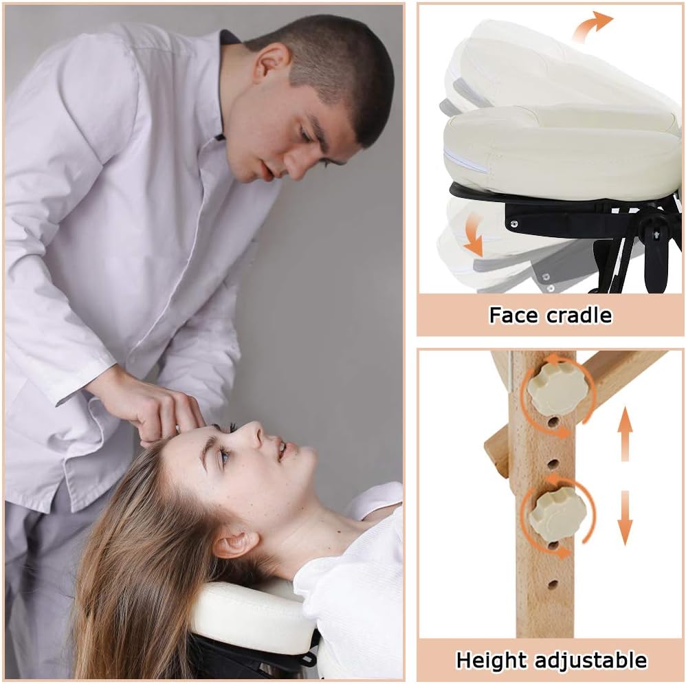 BestMassage Massage Bed Portable Massage Table 24 in Wide Lash Bed Heigh Adjustable 2 Folding with Non-Woven Bag for Spa Footmassage Facial CareSpa