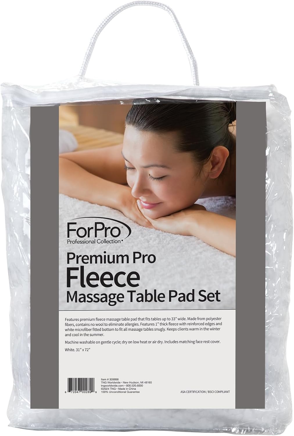 ForPro Fleece Massage Pad Set, 31Wx72L in, Hypoallergenic | for Massage Table Face Cradles, Face Rest Covers, Headrest Covers, Spa Cradle Covers, Salon & Spa Essentials