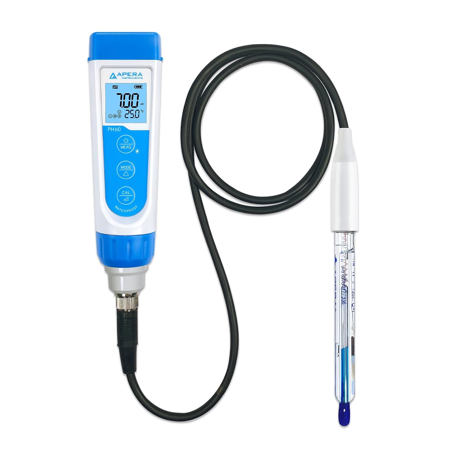 Apera Instruments AI311 Premium Series PH60 Waterproof pH Pocket Tester Kit, Replaceable Probe, ±0.01 pH Accuracy, Lcd display