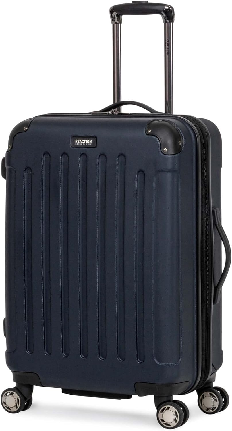 Kenneth Cole REACTION Renegade Luggage Expandable 8-Wheel Spinner Lightweight Hardside Suitcase, Champagne, 20-Inch Carry On