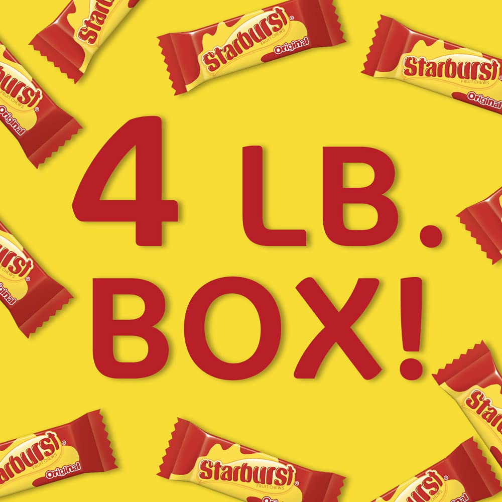 STARBURST Original Fun Size Individually Wrapped Chewy Party Favor Candy Bulk Box, 4 Pound Box